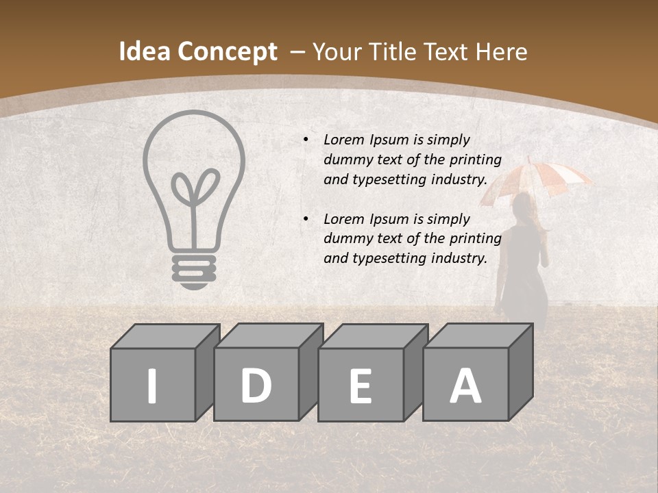 Beauty Red Haired Suitcase PowerPoint Template