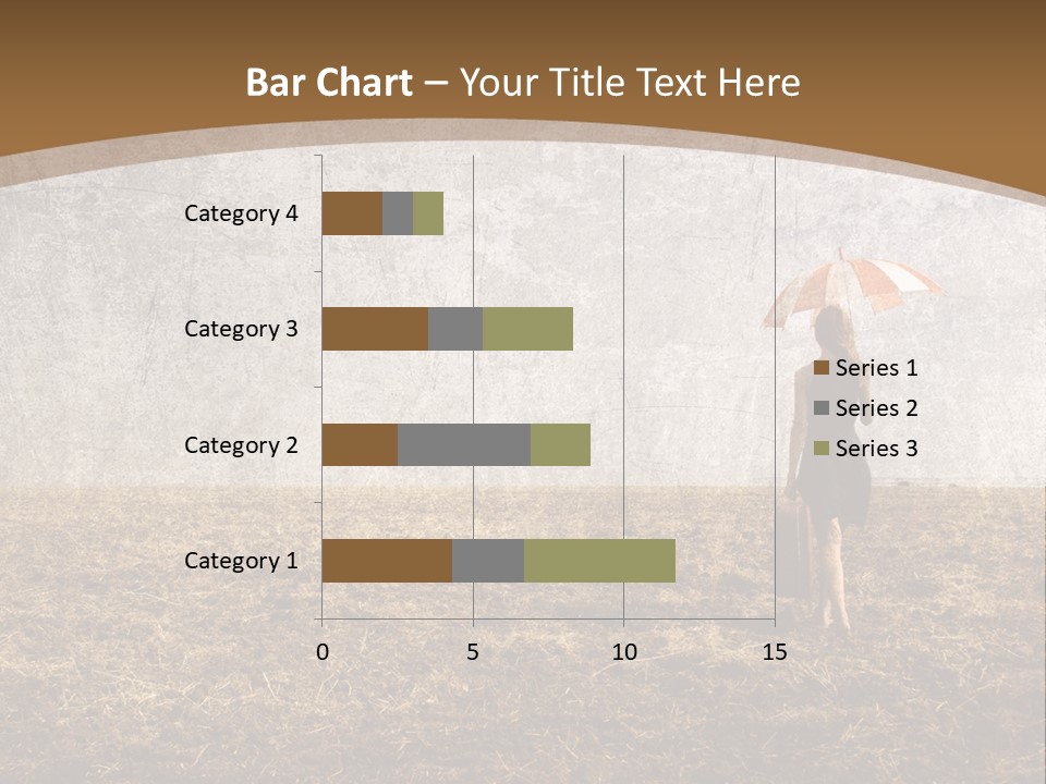 Beauty Red Haired Suitcase PowerPoint Template