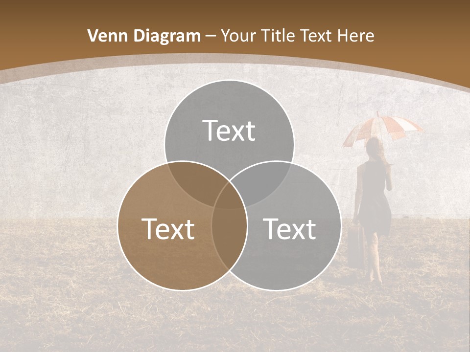 Beauty Red Haired Suitcase PowerPoint Template