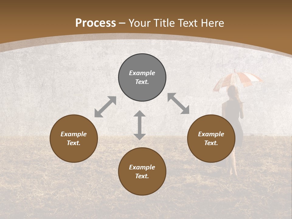 Beauty Red Haired Suitcase PowerPoint Template