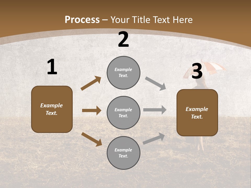 Beauty Red Haired Suitcase PowerPoint Template