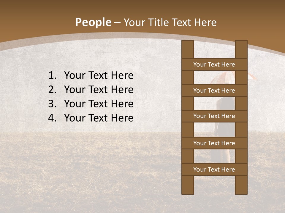 Beauty Red Haired Suitcase PowerPoint Template