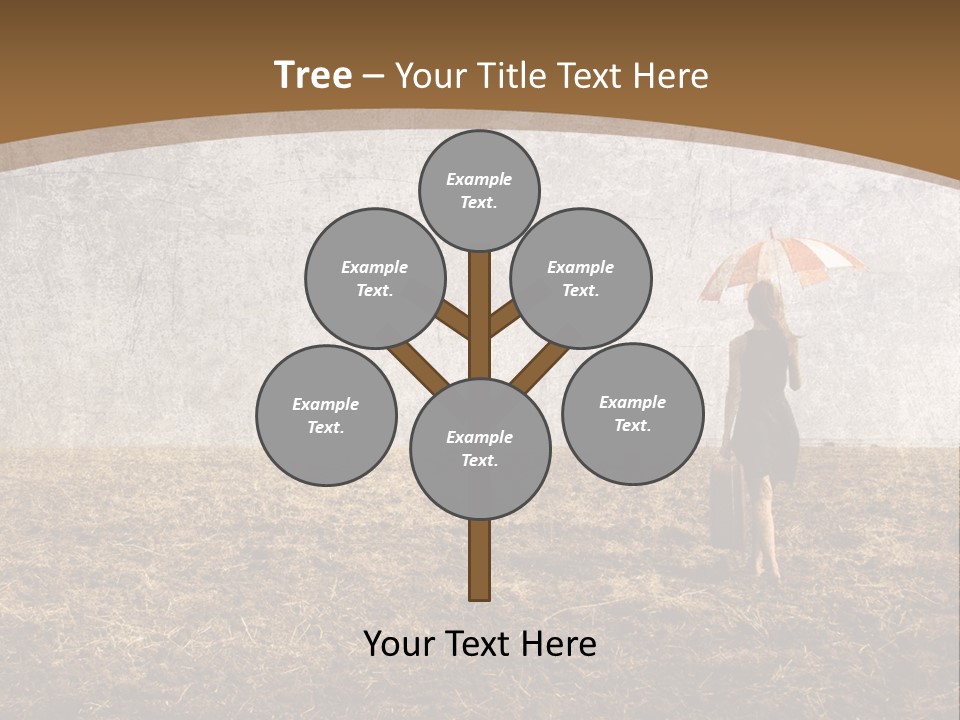 Beauty Red Haired Suitcase PowerPoint Template