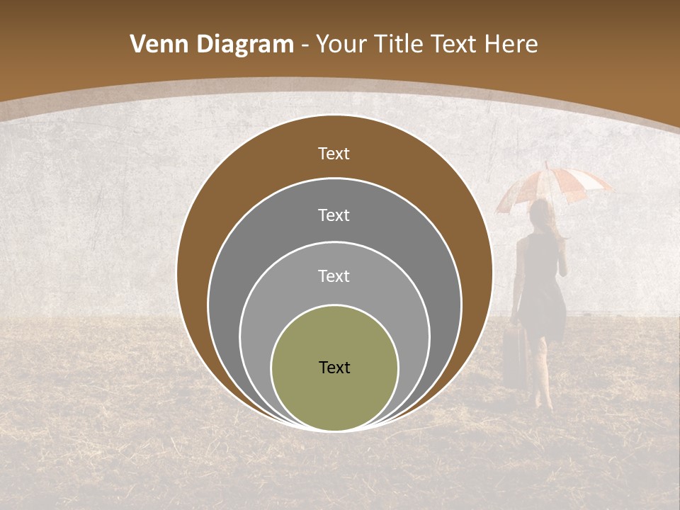 Beauty Red Haired Suitcase PowerPoint Template