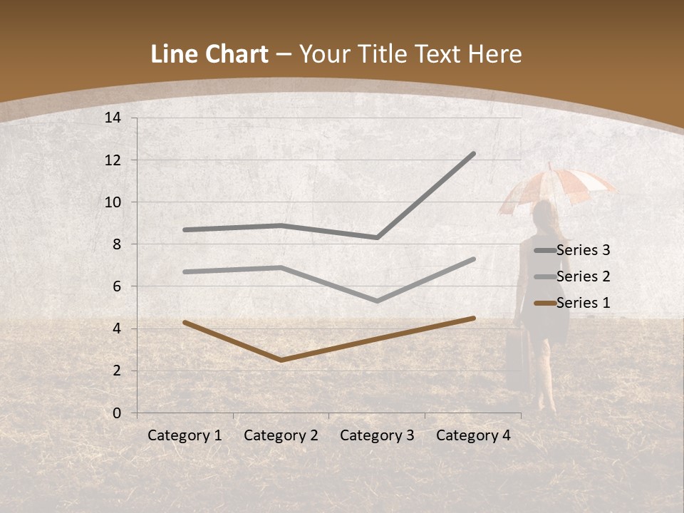 Beauty Red Haired Suitcase PowerPoint Template