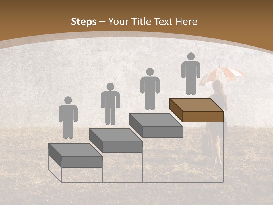 Beauty Red Haired Suitcase PowerPoint Template