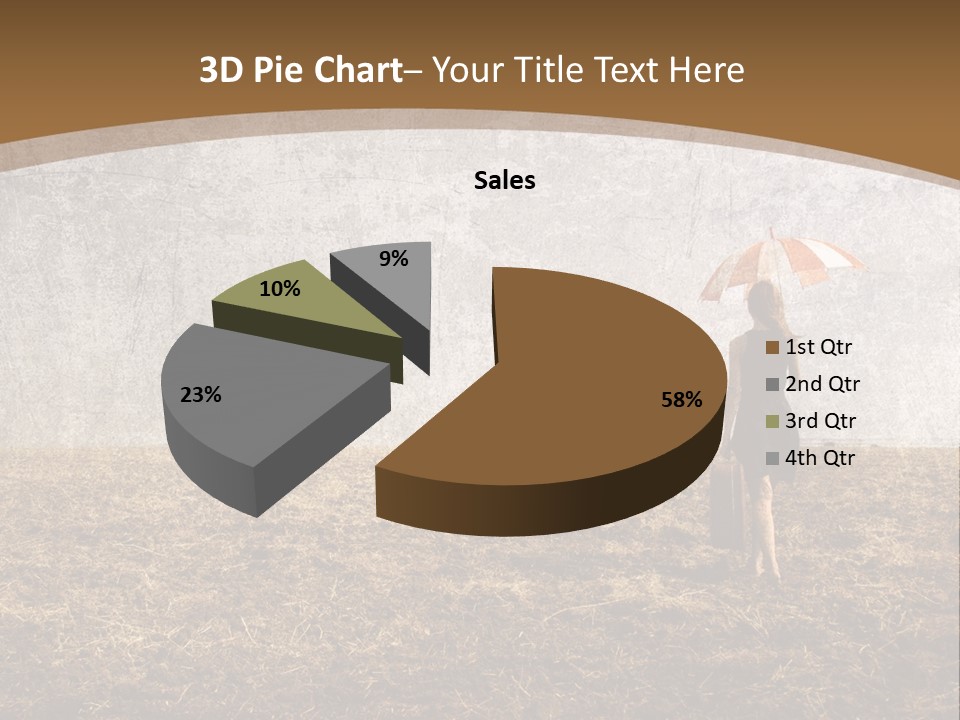 Beauty Red Haired Suitcase PowerPoint Template