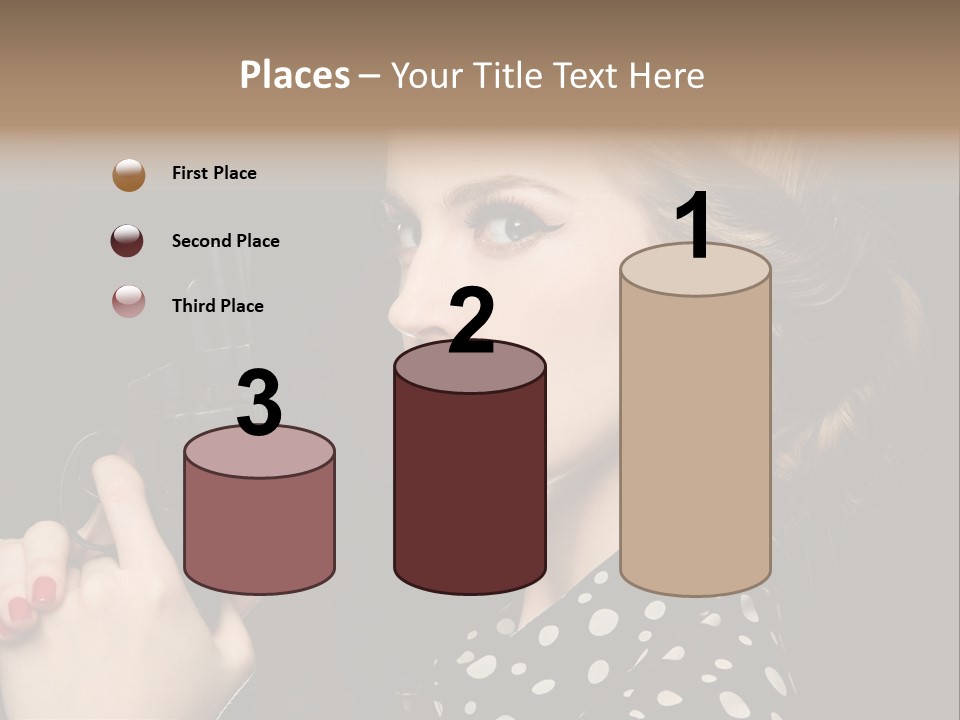 Young Glamorous Hairstyle PowerPoint Template