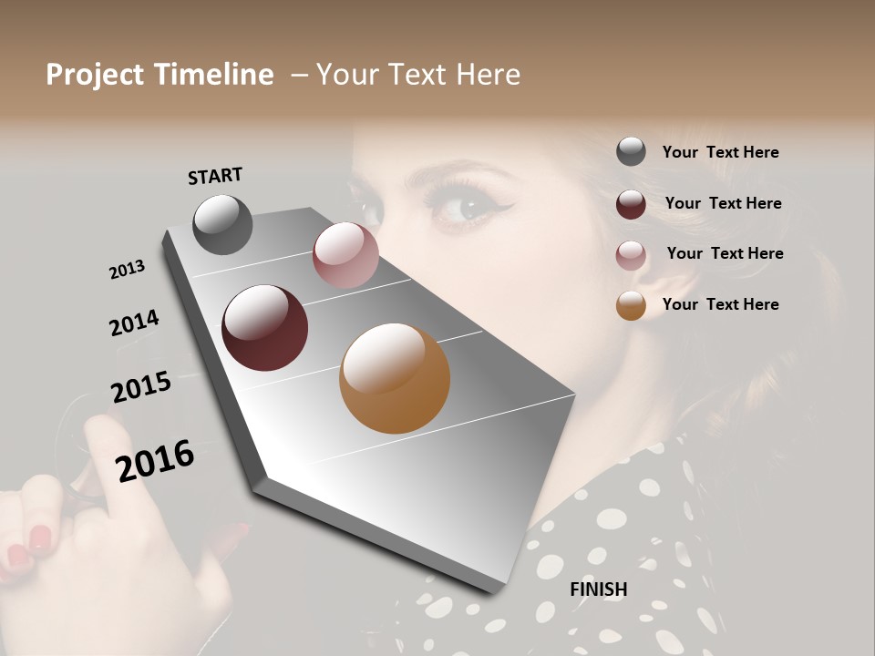 Young Glamorous Hairstyle PowerPoint Template