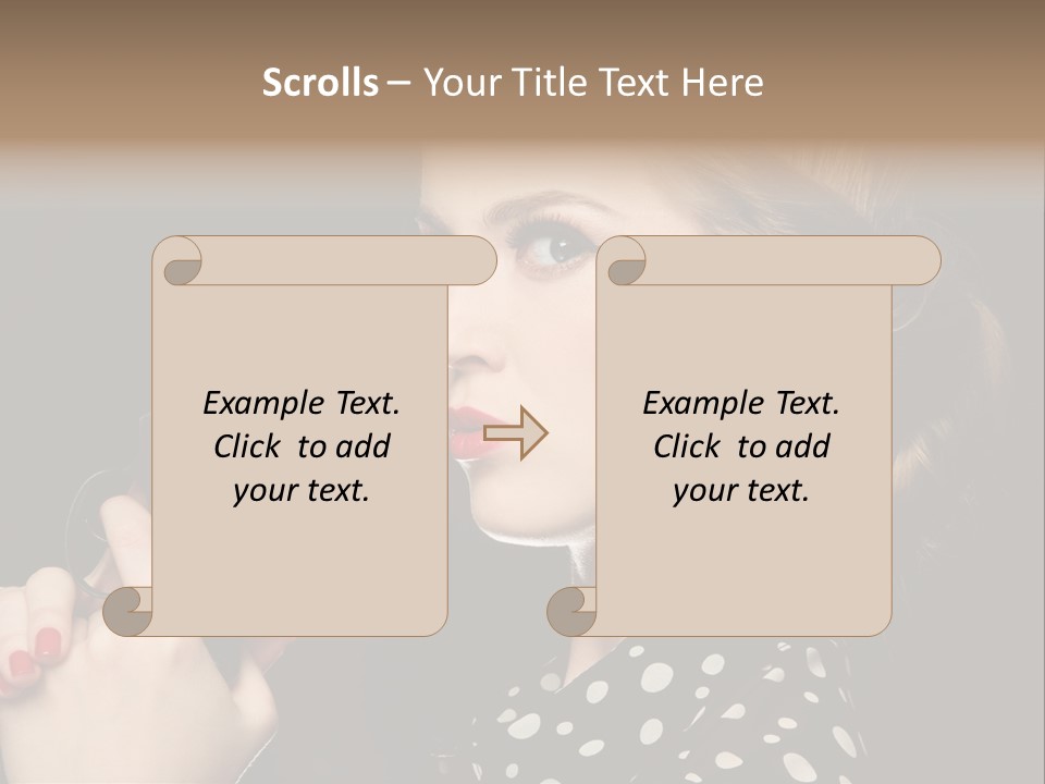 Young Glamorous Hairstyle PowerPoint Template