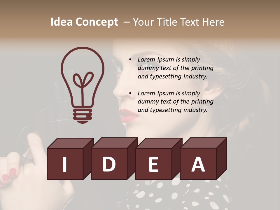 Young Glamorous Hairstyle PowerPoint Template