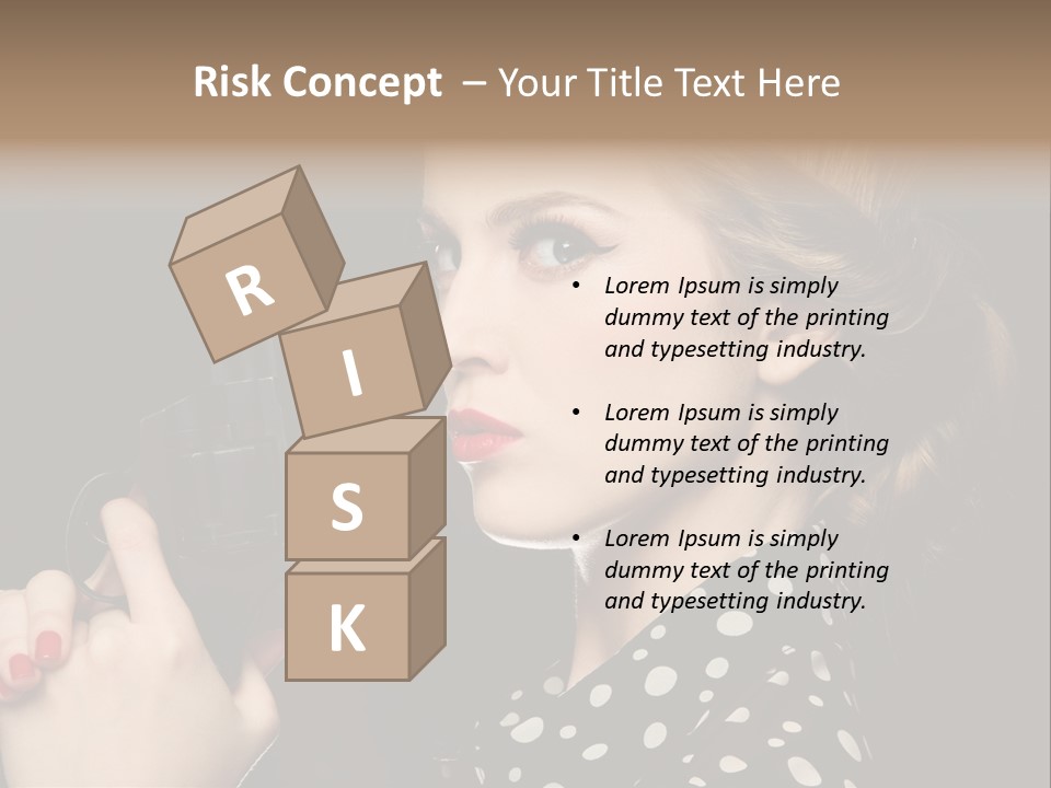 Young Glamorous Hairstyle PowerPoint Template