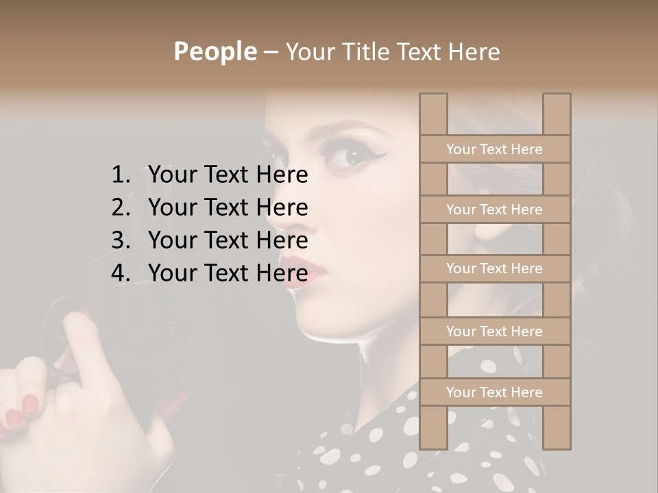 Young Glamorous Hairstyle PowerPoint Template
