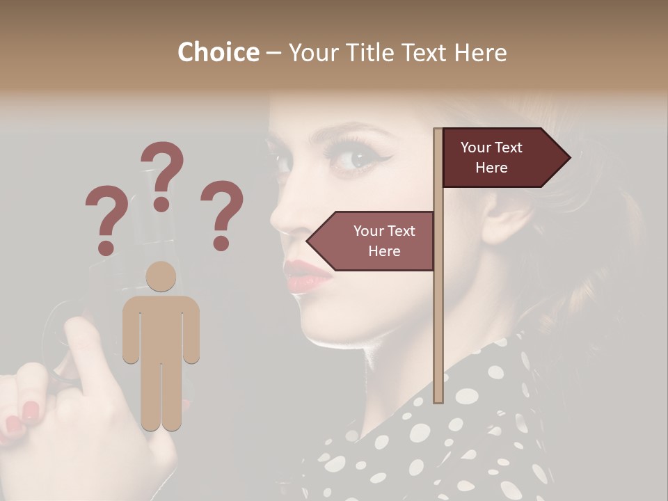 Young Glamorous Hairstyle PowerPoint Template