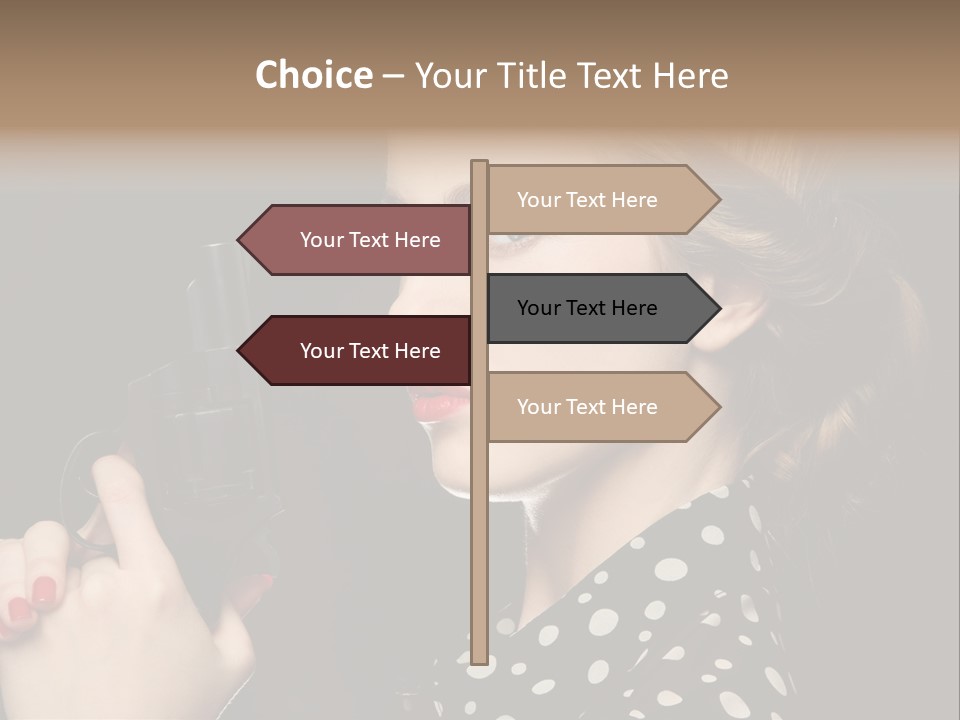 Young Glamorous Hairstyle PowerPoint Template