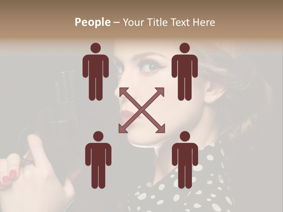 Young Glamorous Hairstyle PowerPoint Template