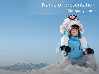 Vacation Alps Female PowerPoint Template
