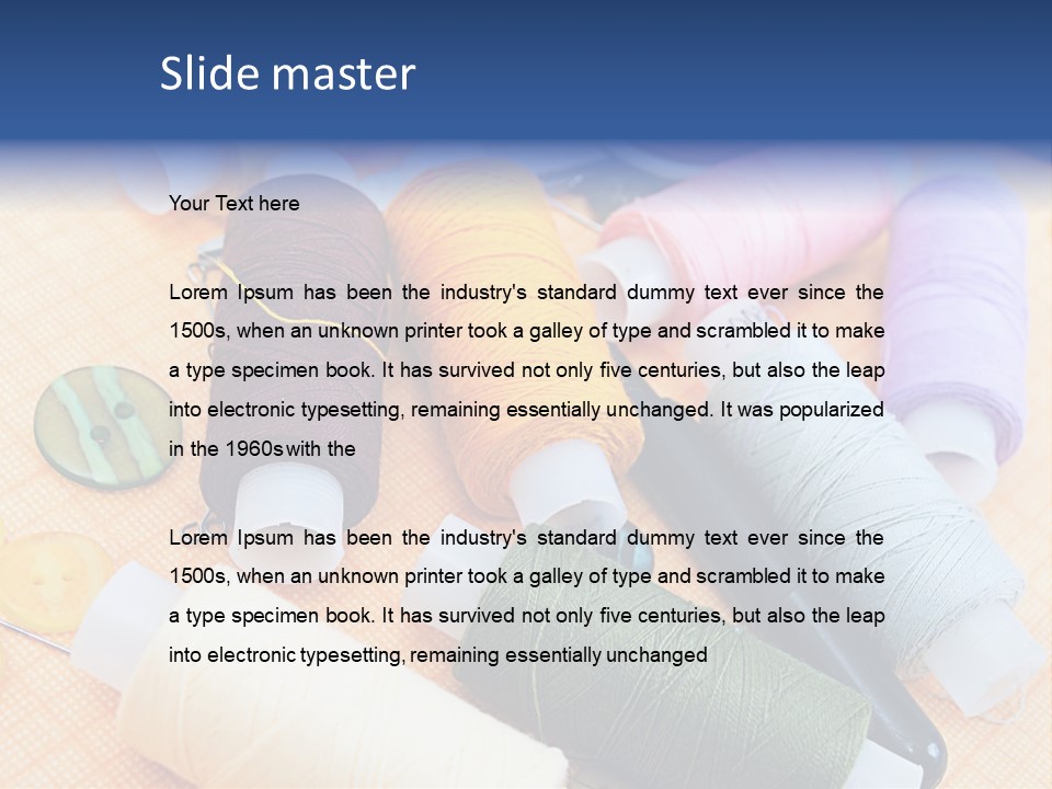 Red Textiles Sew PowerPoint Template