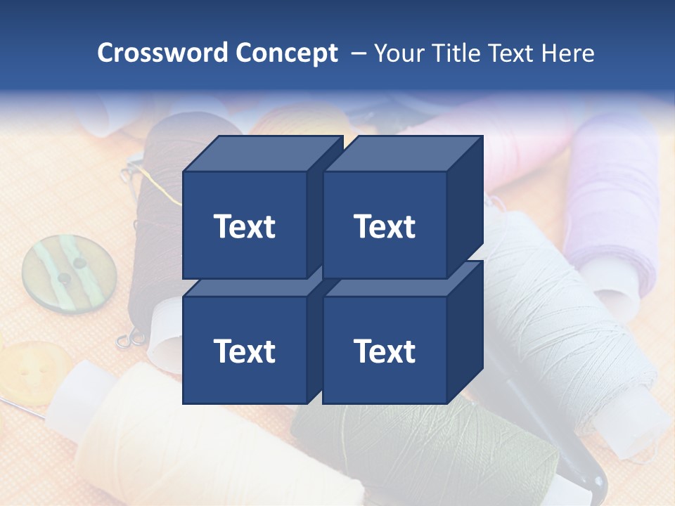 Red Textiles Sew PowerPoint Template