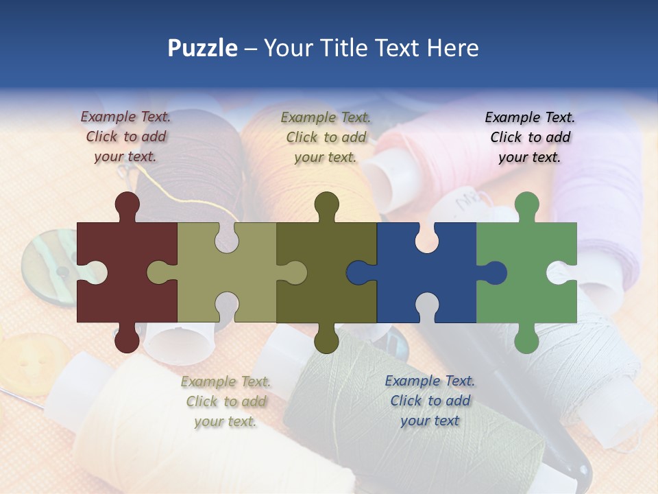 Red Textiles Sew PowerPoint Template