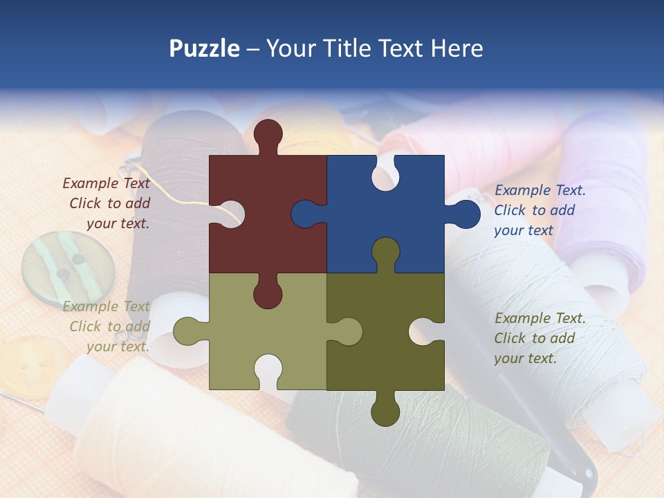 Red Textiles Sew PowerPoint Template