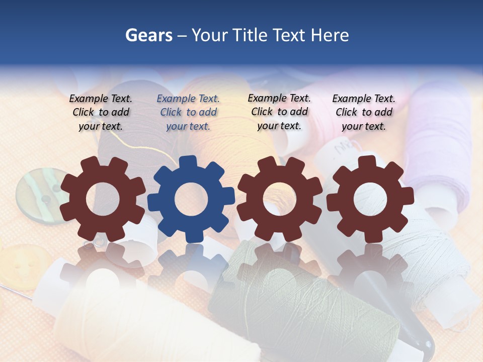 Red Textiles Sew PowerPoint Template