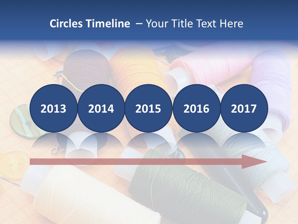 Red Textiles Sew PowerPoint Template