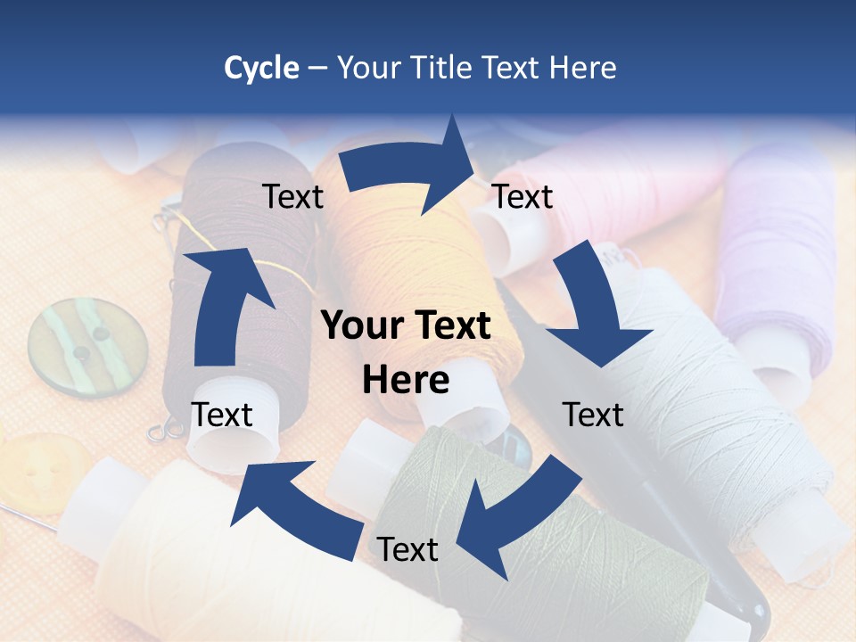 Red Textiles Sew PowerPoint Template