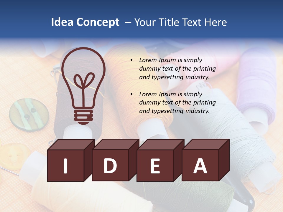 Red Textiles Sew PowerPoint Template