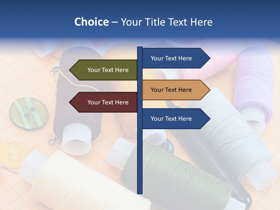 Red Textiles Sew PowerPoint Template