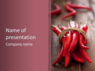 Tied Selective Focus Pepper PowerPoint Template