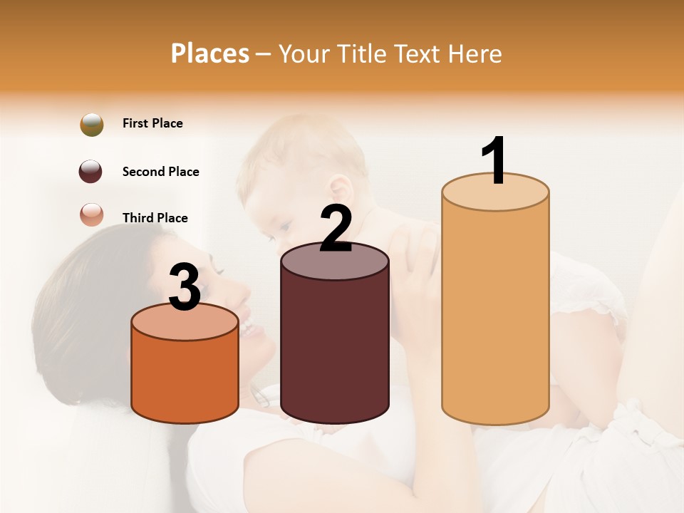 Carefree Mother Little PowerPoint Template