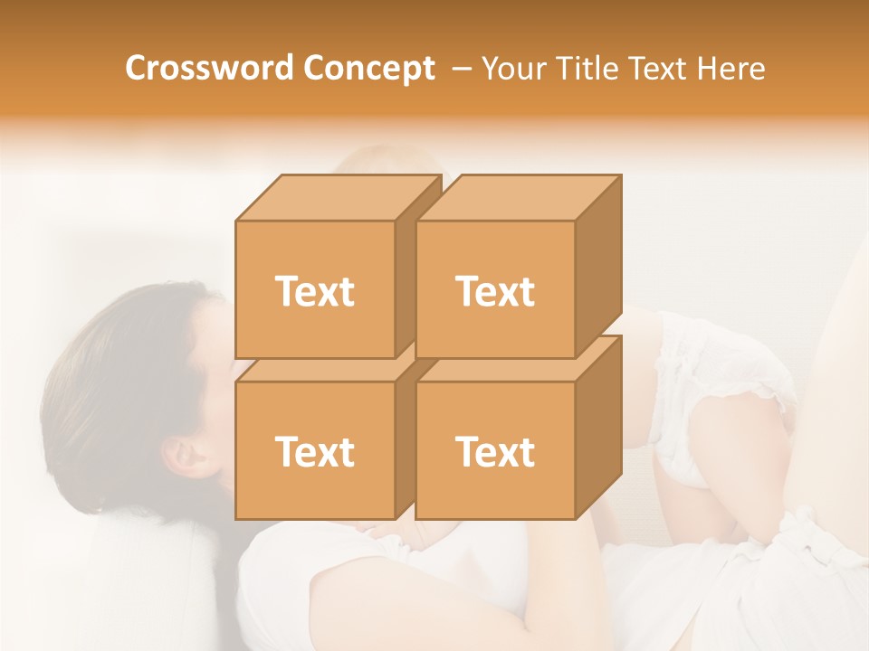 Carefree Mother Little PowerPoint Template