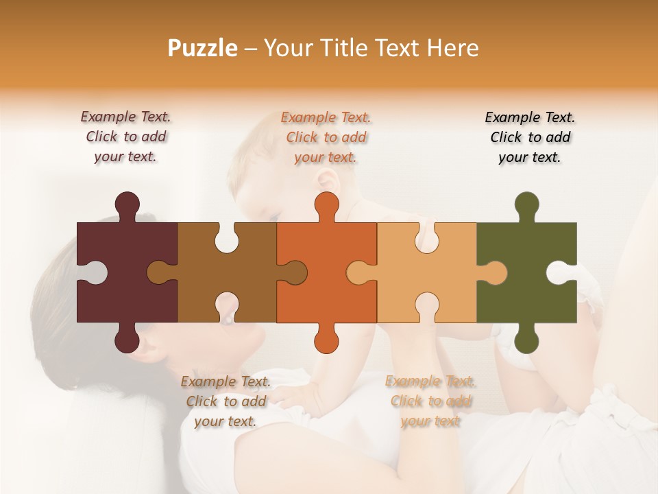 Carefree Mother Little PowerPoint Template