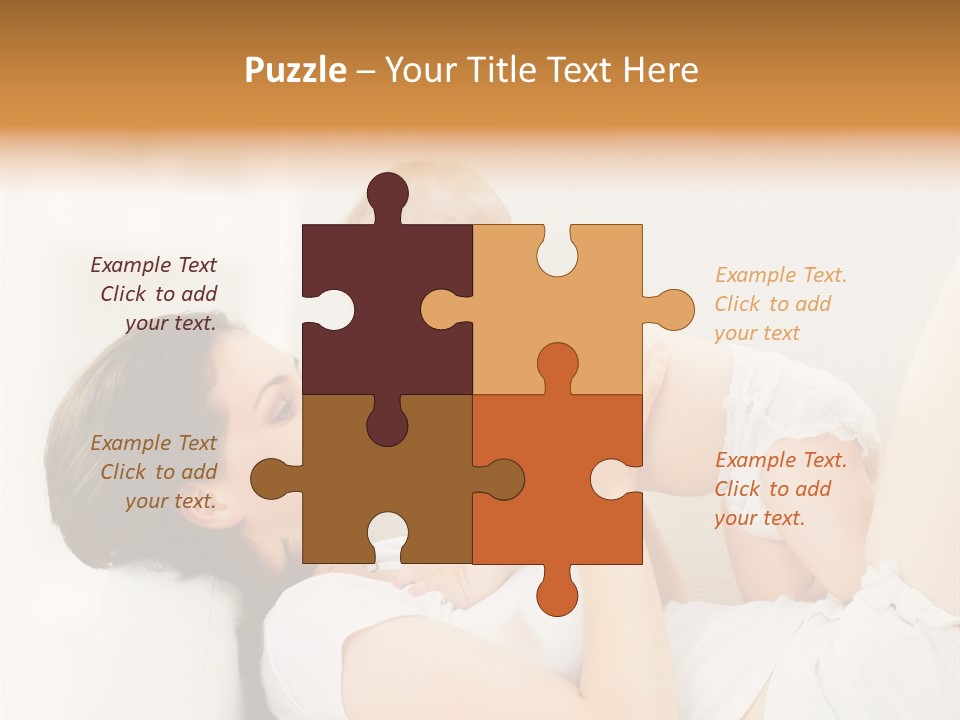 Carefree Mother Little PowerPoint Template