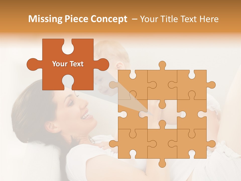 Carefree Mother Little PowerPoint Template