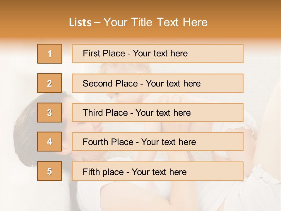 Carefree Mother Little PowerPoint Template