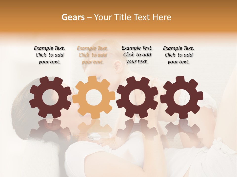 Carefree Mother Little PowerPoint Template