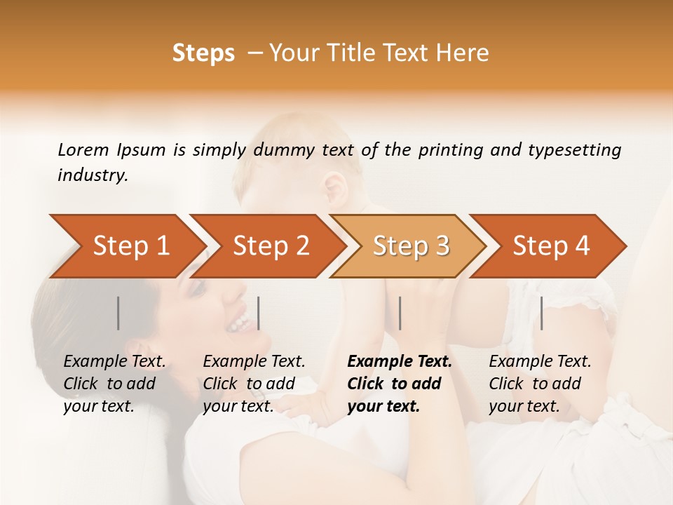 Carefree Mother Little PowerPoint Template
