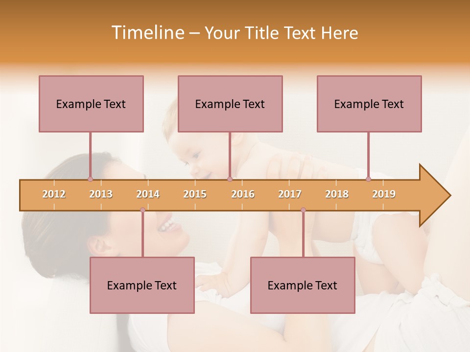 Carefree Mother Little PowerPoint Template