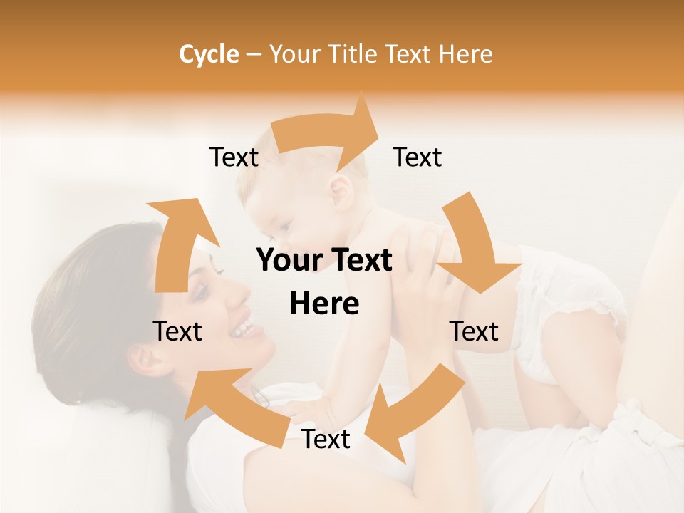 Carefree Mother Little PowerPoint Template