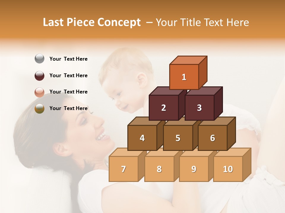 Carefree Mother Little PowerPoint Template
