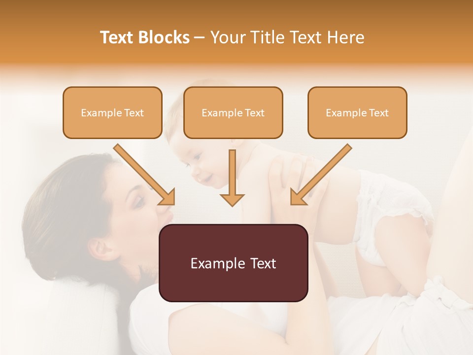 Carefree Mother Little PowerPoint Template