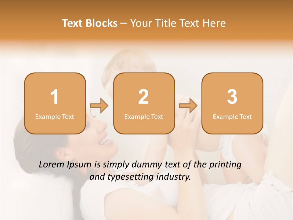 Carefree Mother Little PowerPoint Template