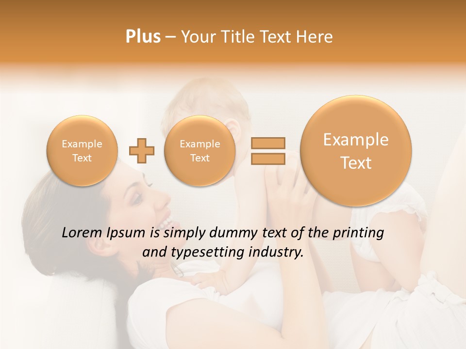 Carefree Mother Little PowerPoint Template