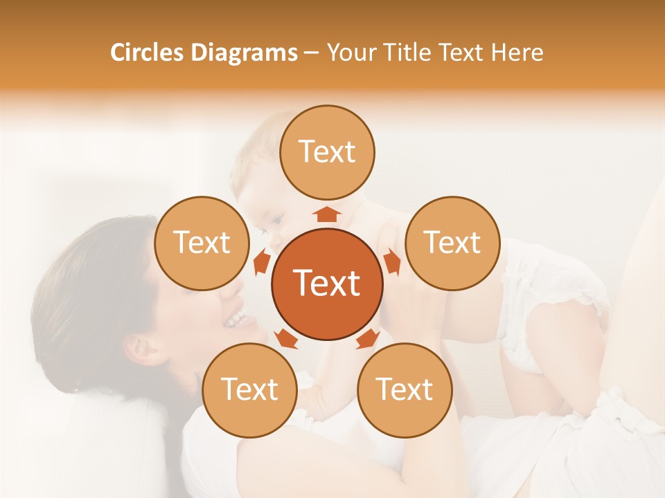 Carefree Mother Little PowerPoint Template