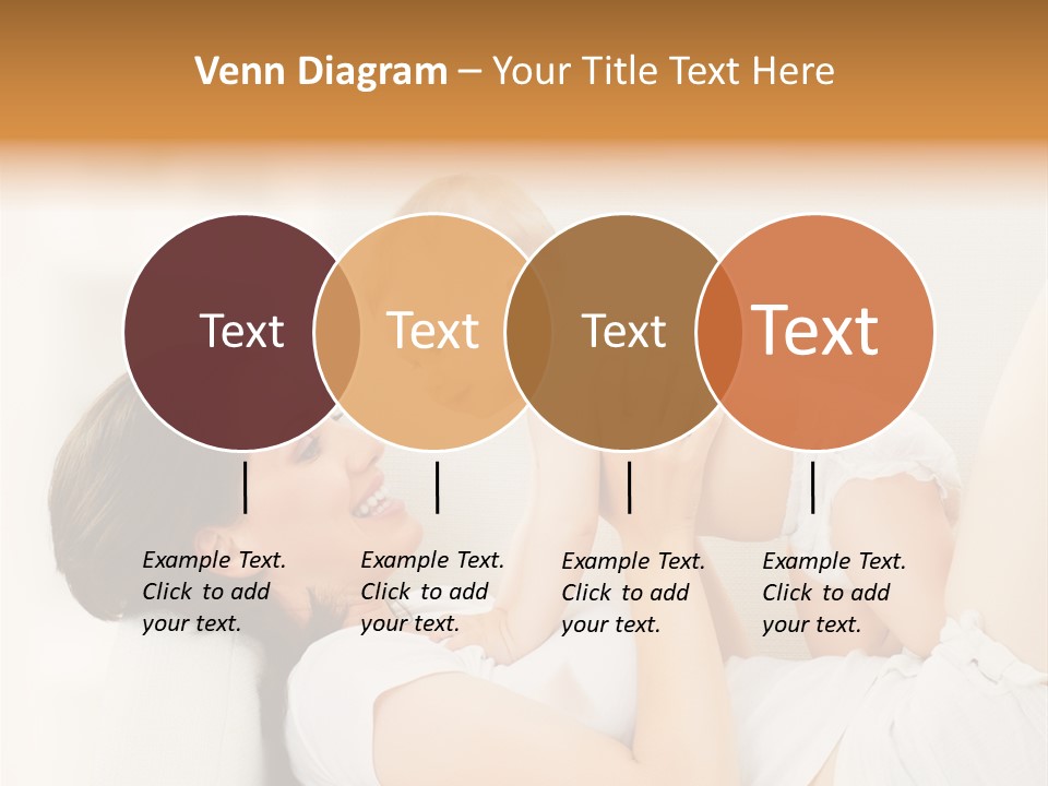 Carefree Mother Little PowerPoint Template