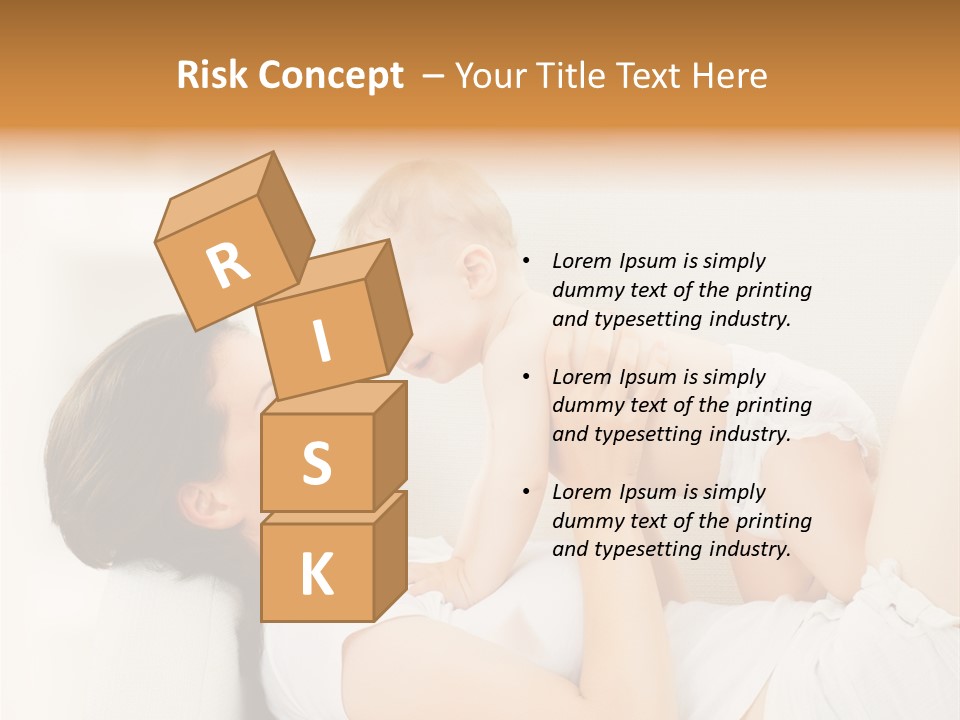 Carefree Mother Little PowerPoint Template