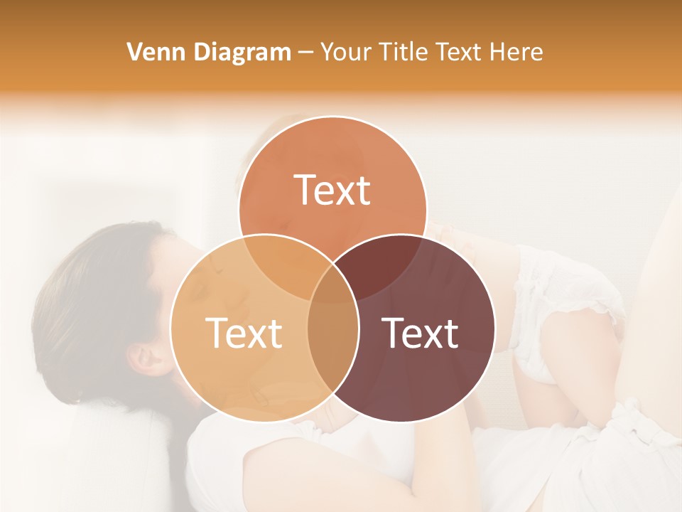 Carefree Mother Little PowerPoint Template