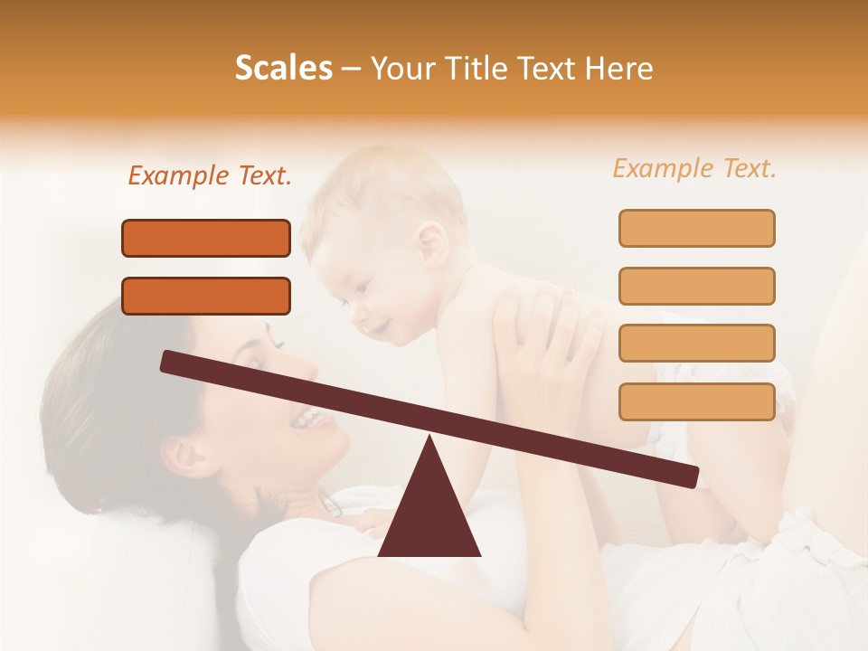 Carefree Mother Little PowerPoint Template